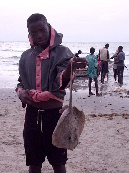 boy with something from the sea
