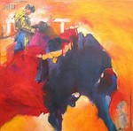 Sinds een aantal jaren ben ik gefascineerd door het fenomeen 'stierenvechten'. De combinatie van ritueel, kleur en beweging, en geweld spreekt me aan. Inmiddels heb een een tiental schilderijen gemaakt op het thema 'corrida'.