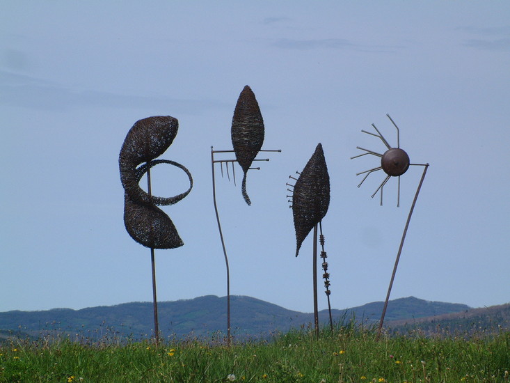 4 abstract sculptures