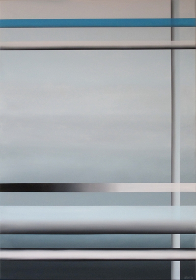 Composition with a Horizontal Blue Line