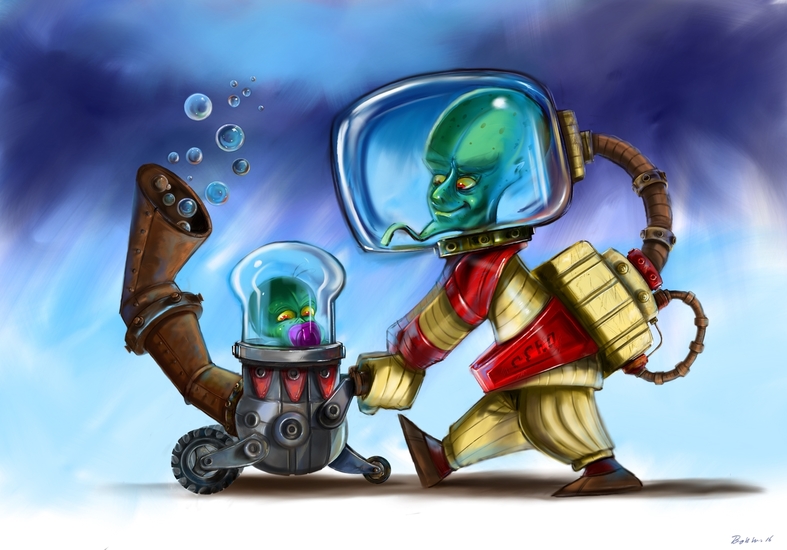 Alien met baby