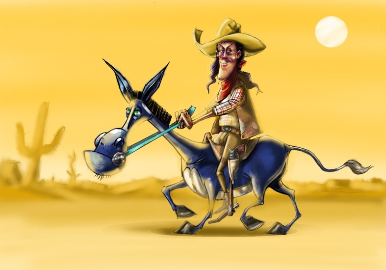 Cowboy op paard
