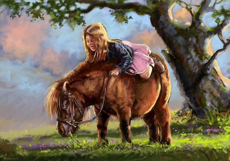 Meisje op paard