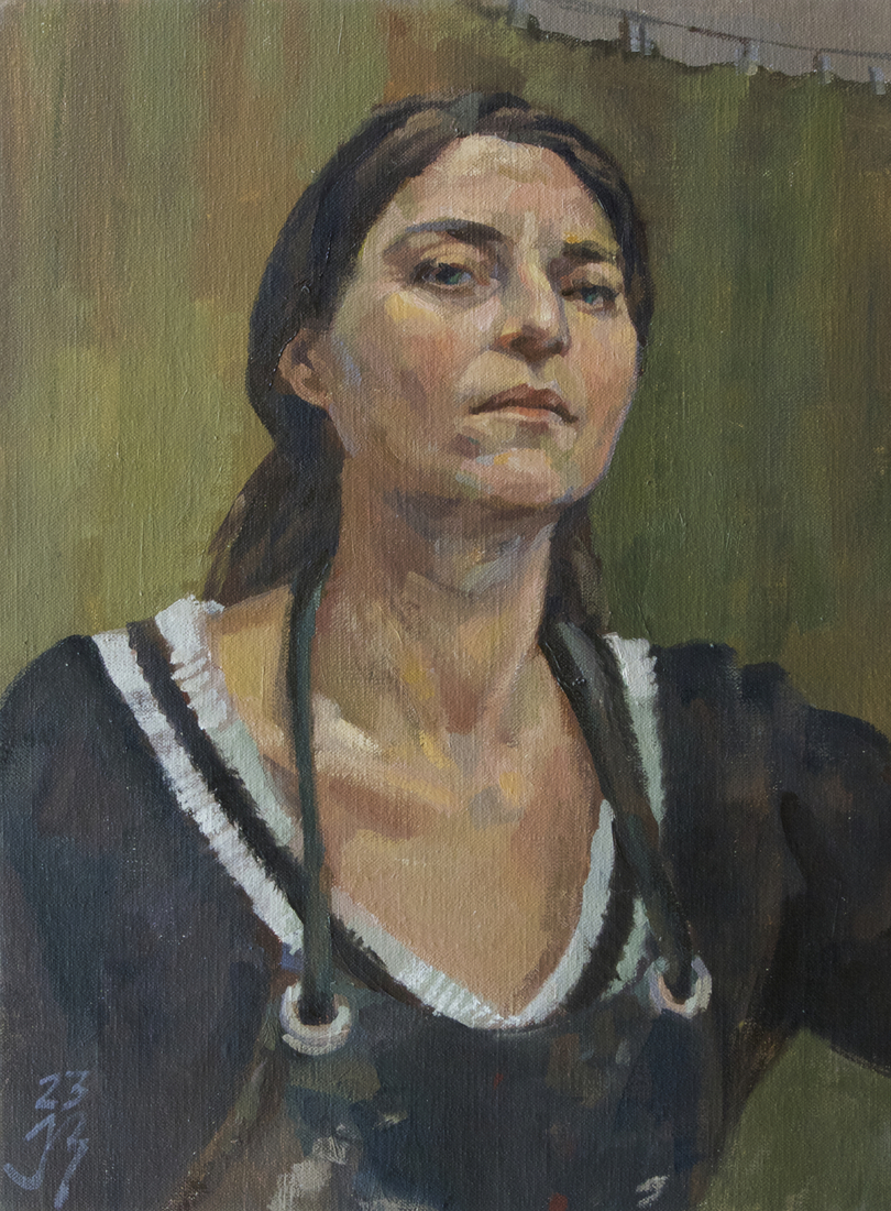 Zelfportret met witte kraag