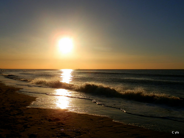 Ondergaande zon Noordwijk