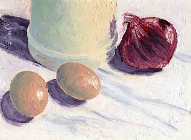 Stilleven met twee eieren