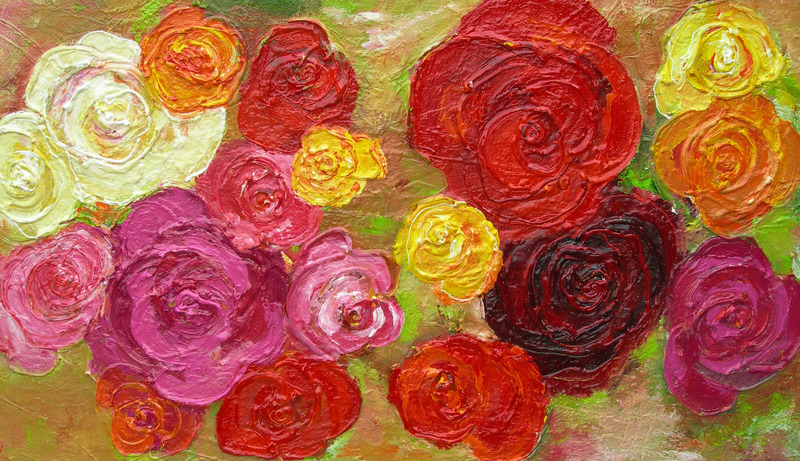 Schilderij  'Different Roses'  