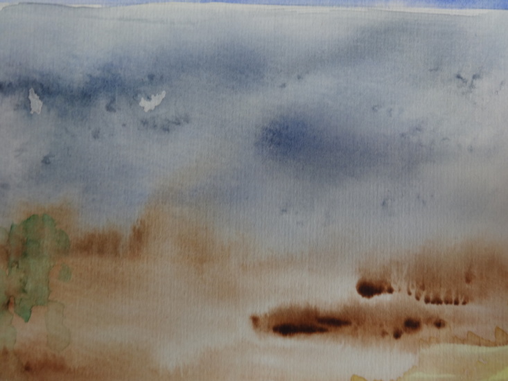 landschap misterieus aquarel
