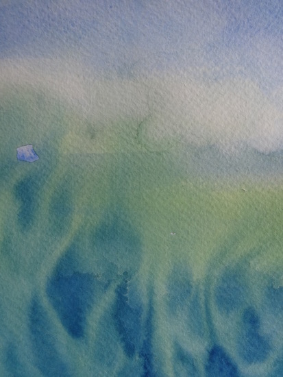 landschap met planten aquarel nat in nat