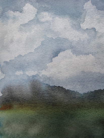 landschap met wolkenlucht