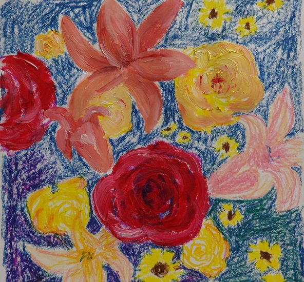 compositie met bloemen