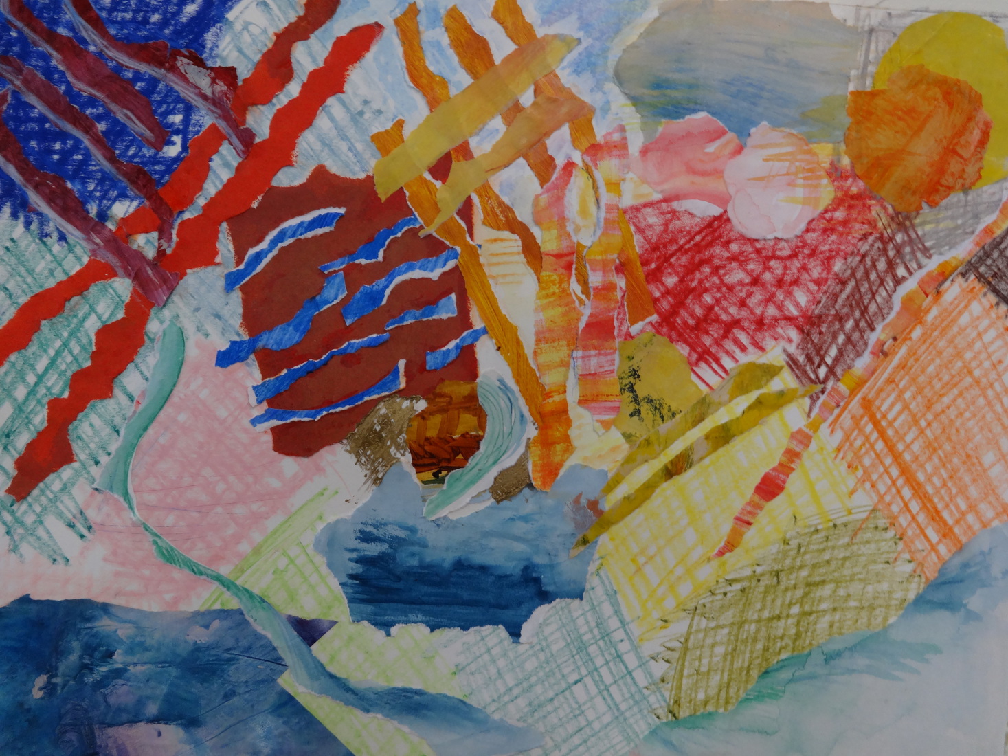 collage met gemengde technieken 