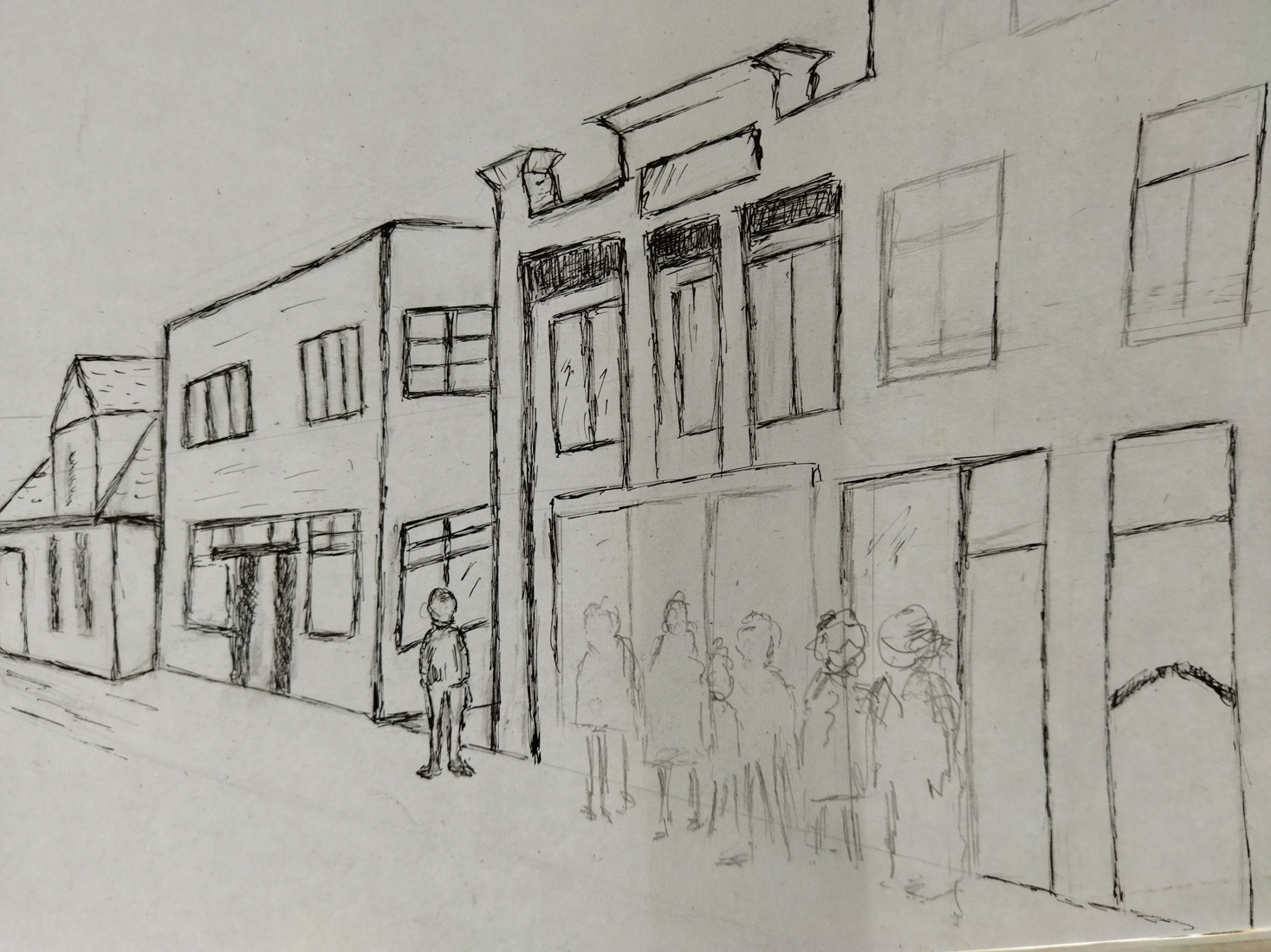 dorpsstraat  oefening perspectief 