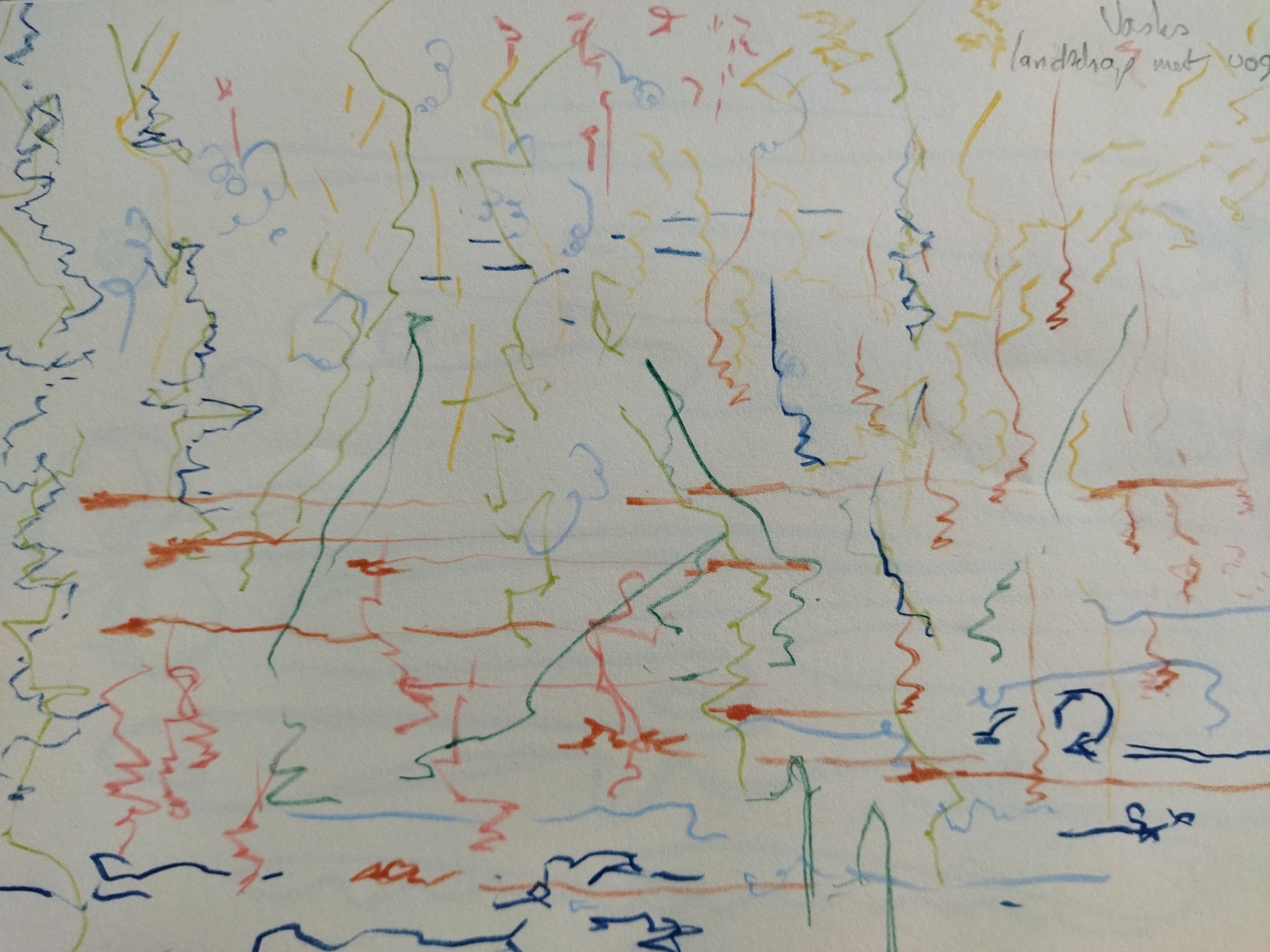 muziek, landschap met vogels