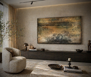 Deze abstracte schilderijen van Koen Tousseyn brengen de schoonheid van vergankelijkheid tot leven. Uniek, toegankelijk en een blikvanger voor elk interieur.