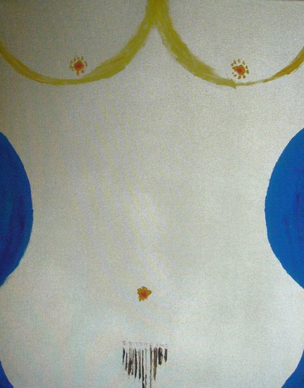 Dame in blauwe pyjama