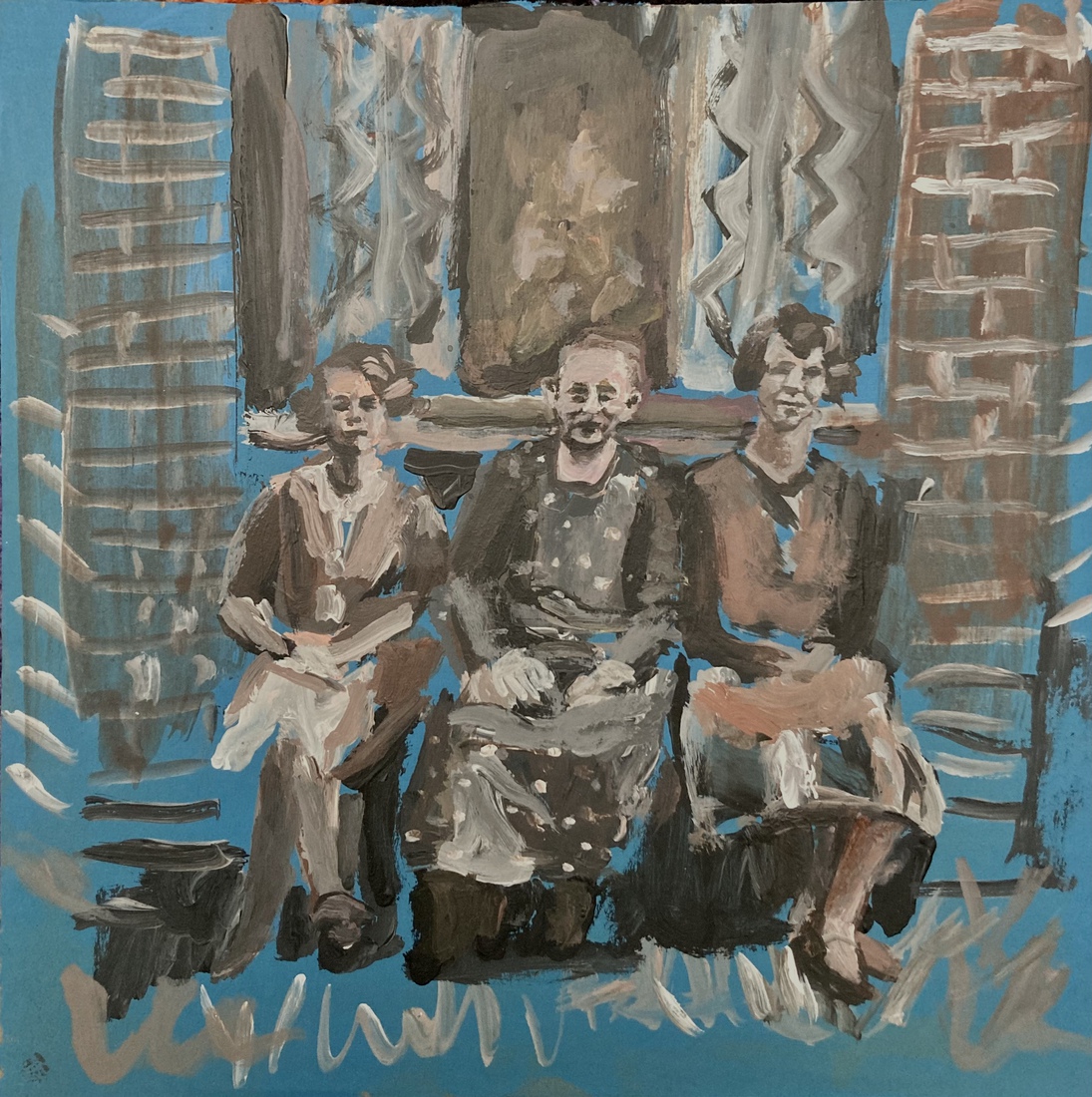 Tante Dina, Oma en tante Trien Broersen