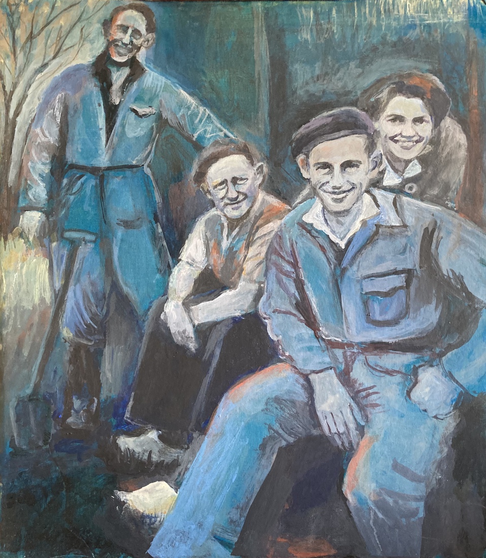 Ome Jan, ome Arie, vader Piet en Ine Klein Hofmeier