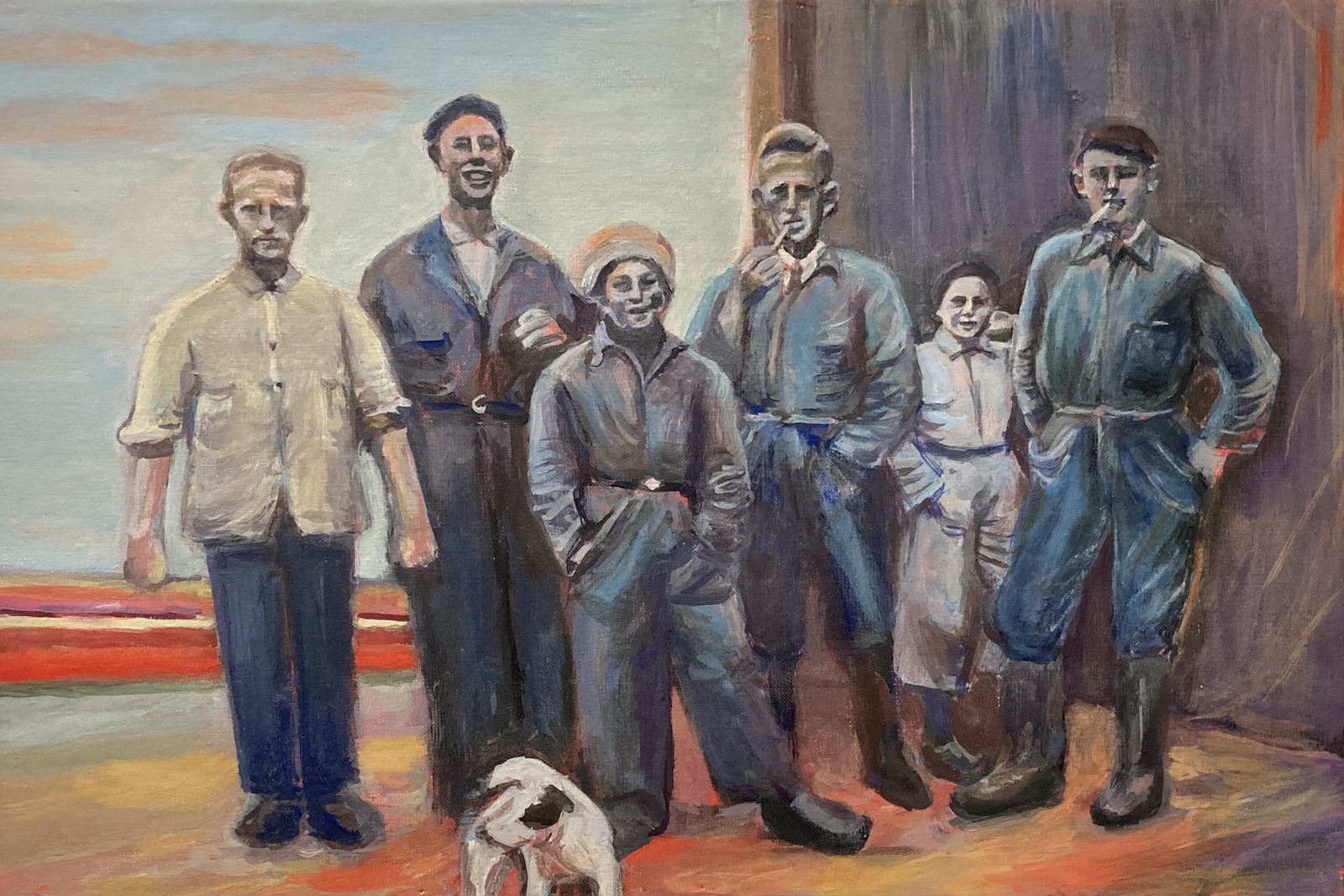 Familiegezelschap voor bollenveld