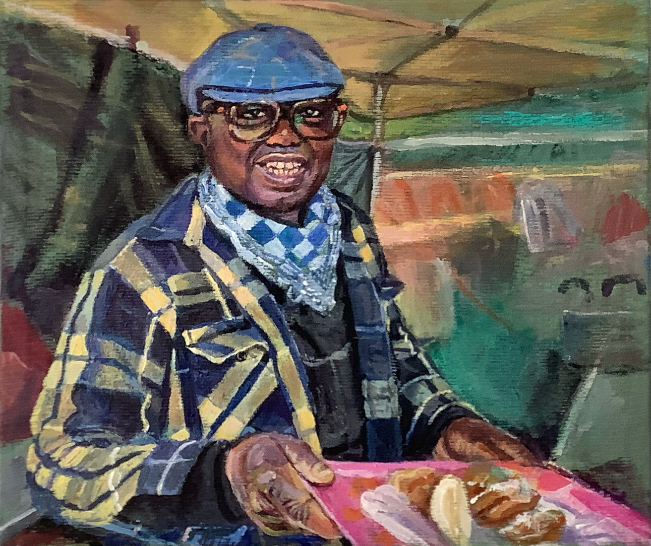 Tony Benson, poffertjeskraam, Nieuwmarkt Amsterdam