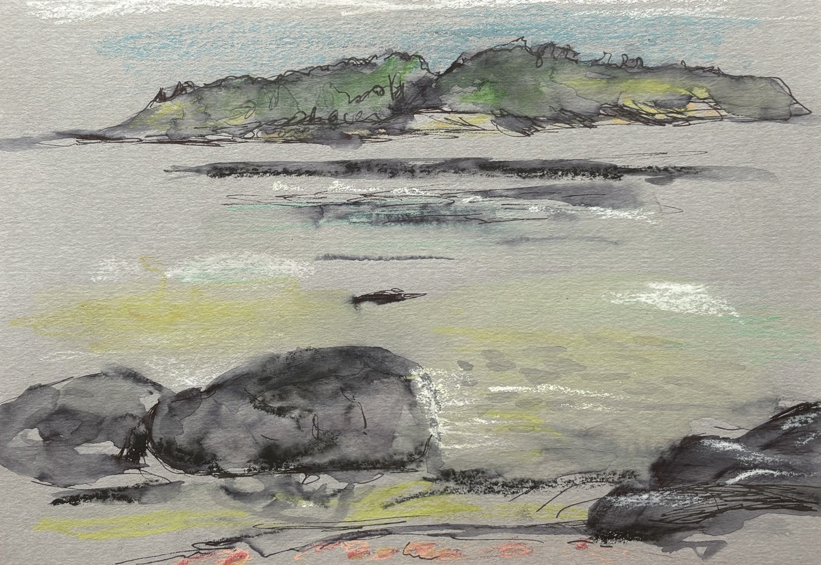 View on a island from Rotsidan coast