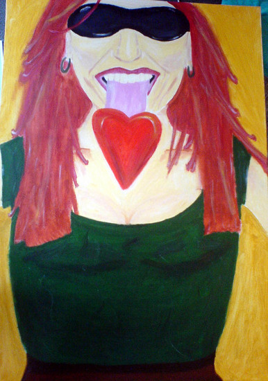 Coole chick-Met het hart op de tong