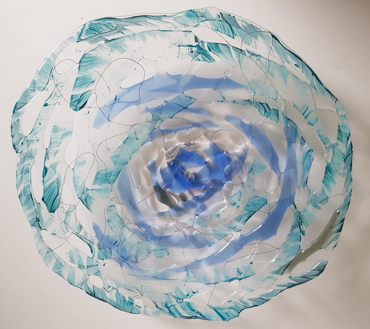 Zee, ronde schaal van glas