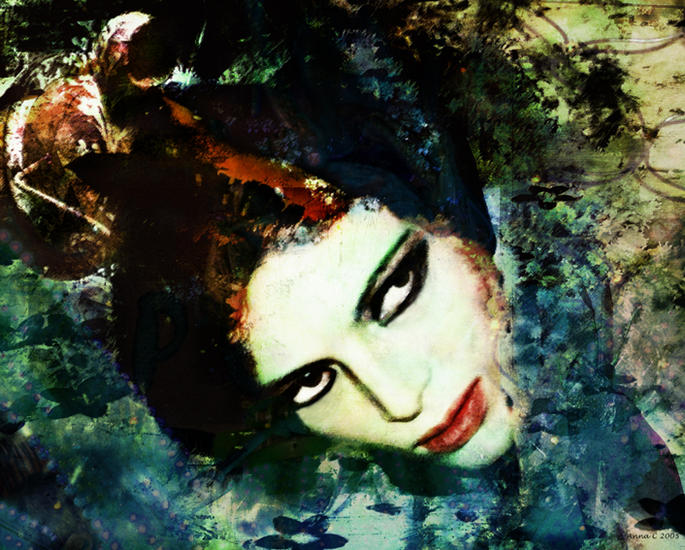 donkere kijkers van een zeenimf