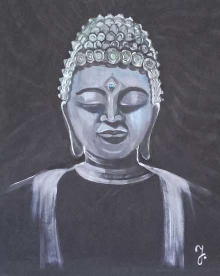 Boeddha in zwart/wit