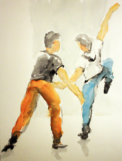 Twee dansende mannen