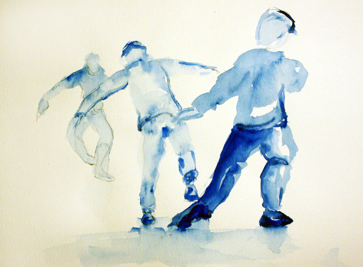 Drie dansende mannen