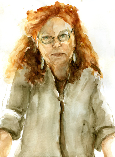 zelfportretje in aquarel 2011