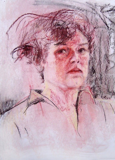 Zelfportret in pastel 1985