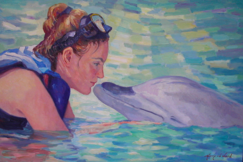 Diana met dolfijn