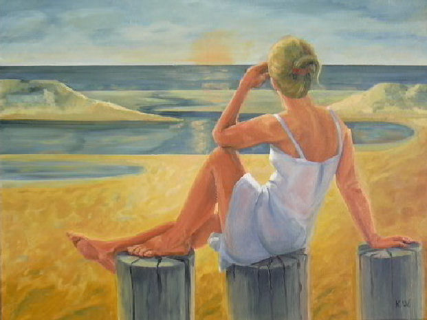 vrouw aan het strand