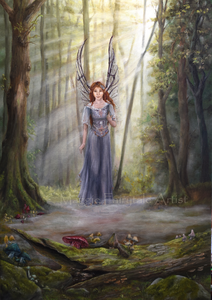 The peace of the forest is disturbed by the laughter of elves and their animal friends.