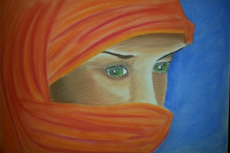 Vrouw met hoofddoek.