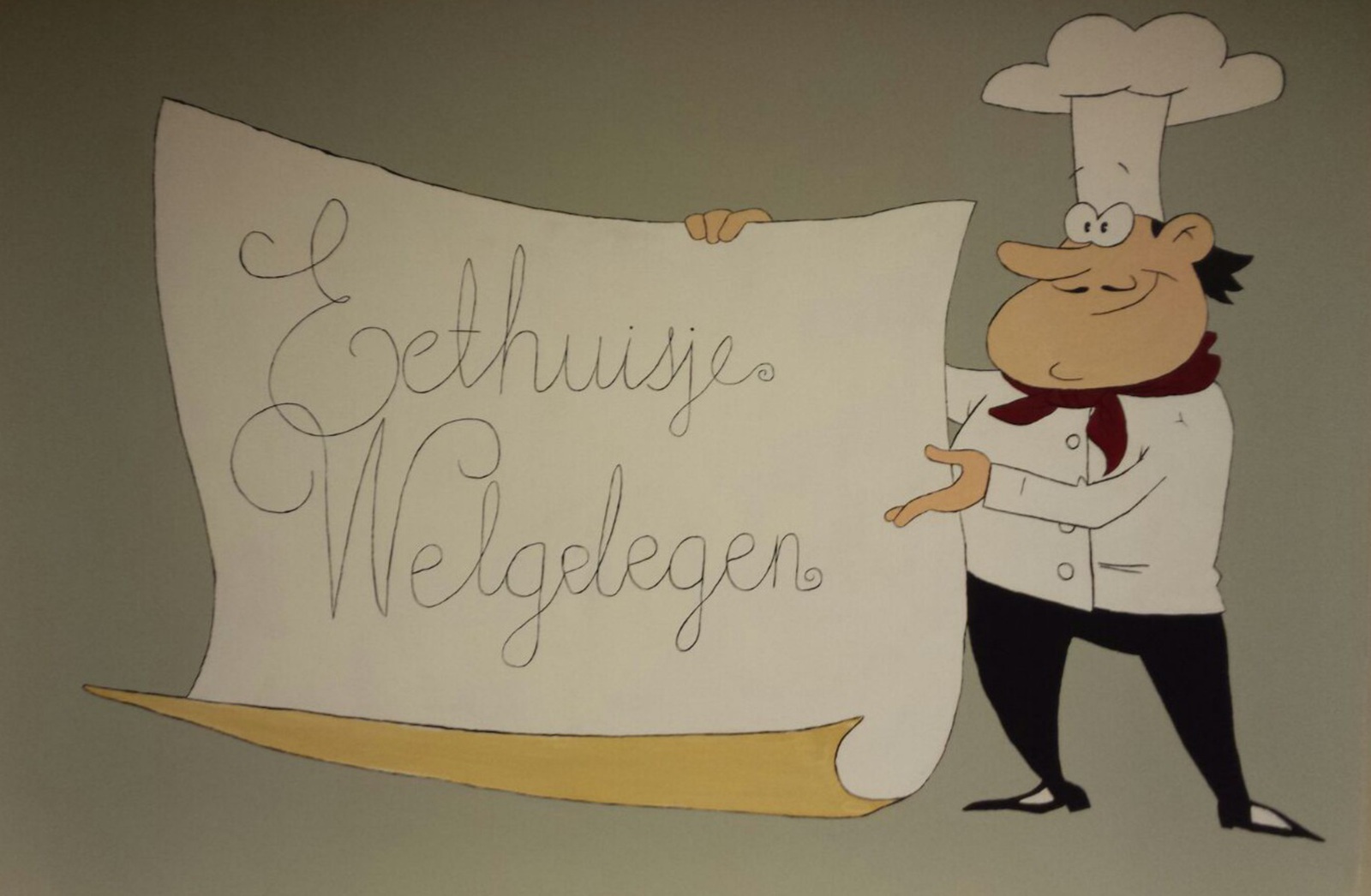 Muurschildering Oud Hollands Eetcafé 3 van 3