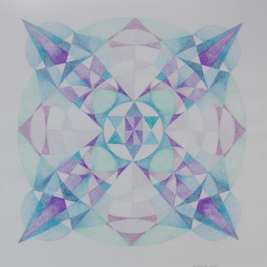 Mandala blauwe punten