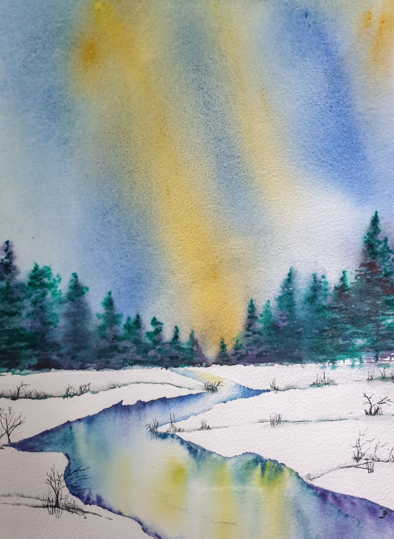 Noorderlicht in de winter.