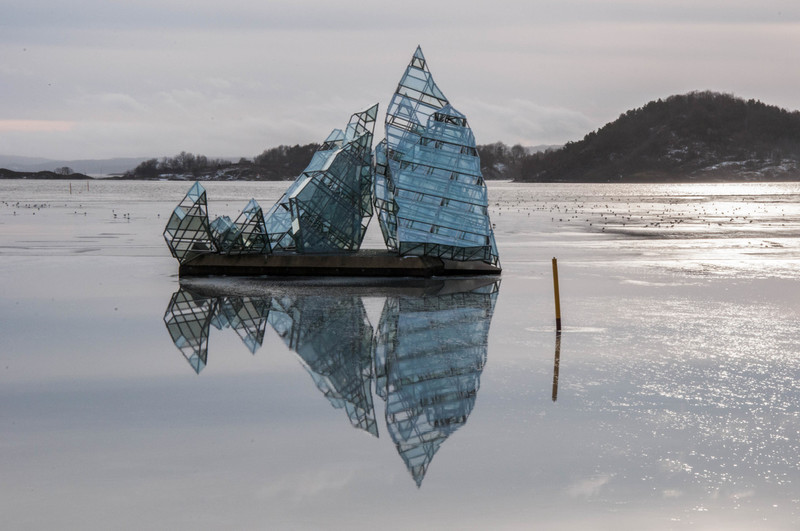 Kunstwerk in de haven van Oslo
