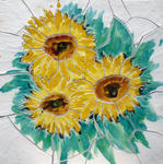 realistische weergave van zonnebloemen