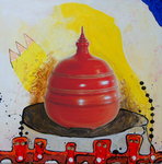 Diverse werken van Adrianus acryl op doek.