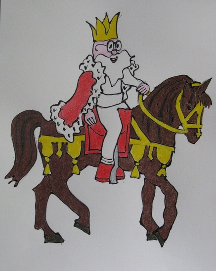 Koning Ewoud op zijn paard