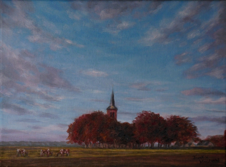 avond lucht oude toren