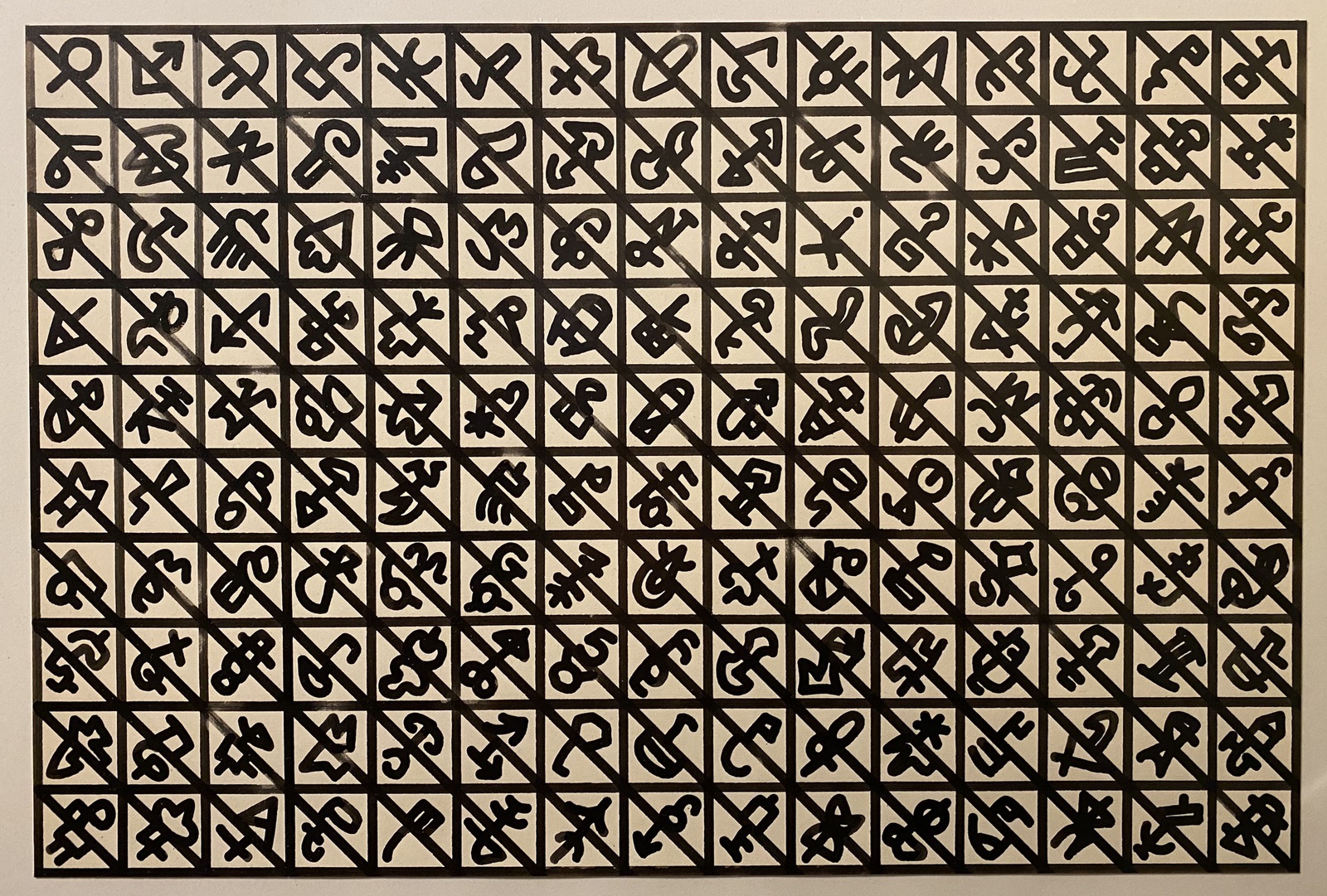 Ritmische tekens op diagonalen