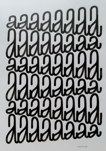 Kalligrafische structuren, geschreven met verschillende soorten pennen en schrijfinkten