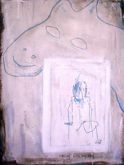 Wandelend met mijn hond.