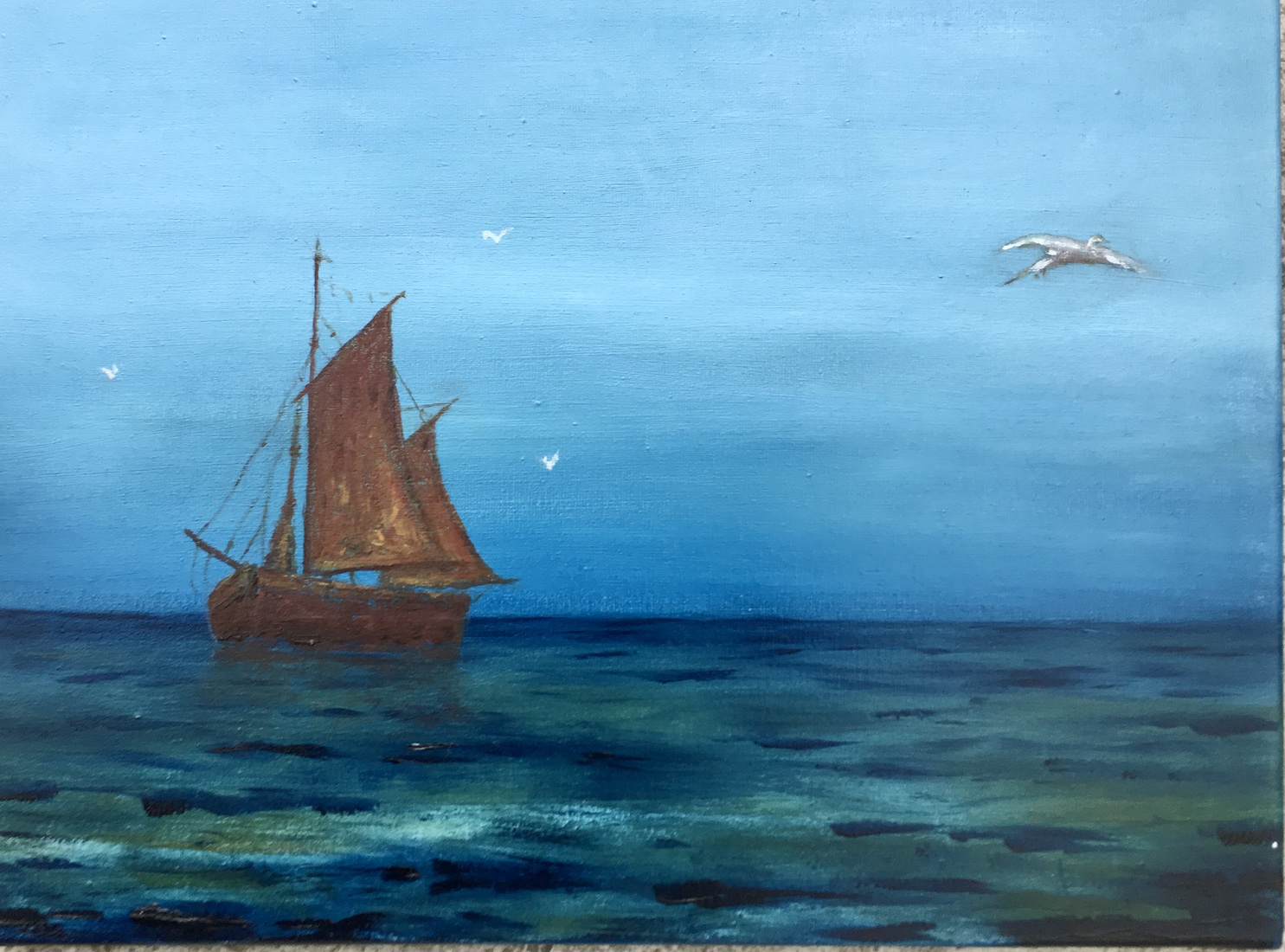 Lonely Sloop .Eenzame sloep .