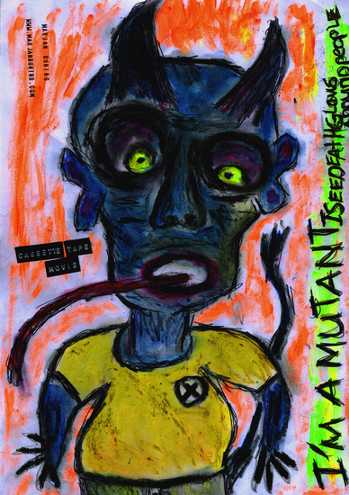 I'M A MUTANT I SEE DEATH GLOWS AROUND PEOPLE (ORGINAL COVER DRAWING)
